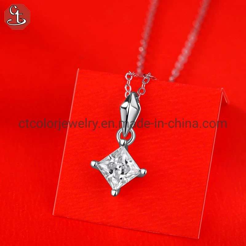 Wholesale High Quality Moissanite Diamond Pendant Silver Necklace Fashion Jewelry