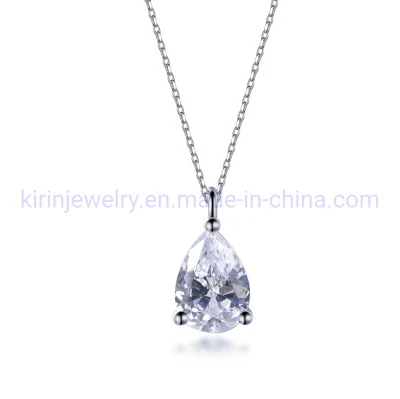 Pear CZ Rhinestone Silver Chain Lab Diamond Pendant 925 Silver Custom Hip Hop Moissanite Diamond Pendant